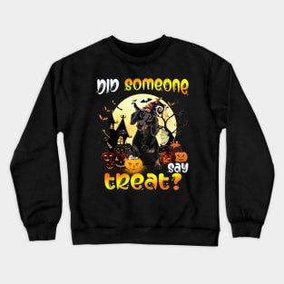 Black Dachshund Did Someone Say Treat Happy Halloween Crewneck Sweatshirt